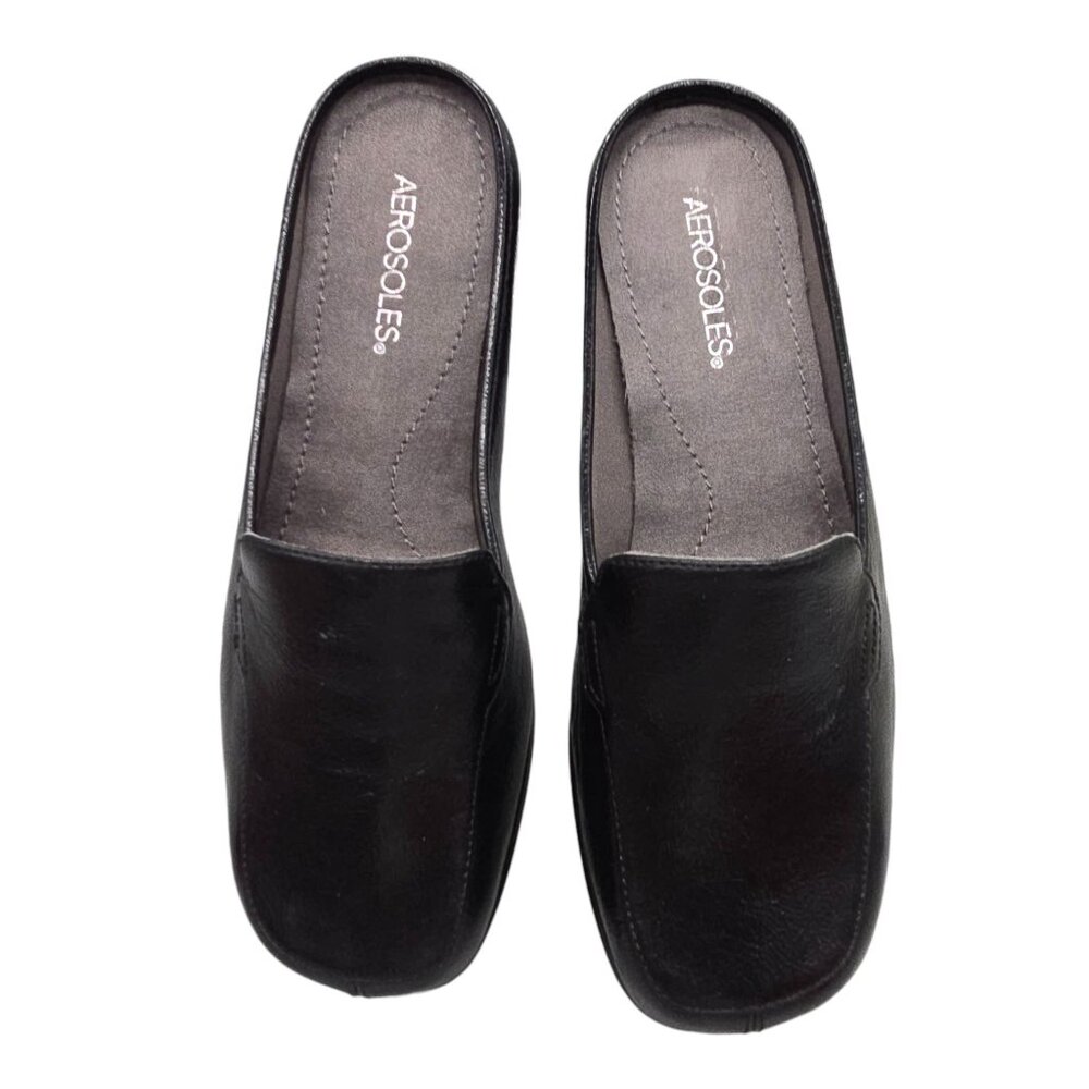 Aerosoles Duble Down Women's Mules Black slip on Patent Size 9.5M - Picture 7 of 14
